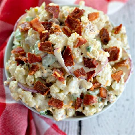 Low Carb Cauliflower Salad Kitchen Fun With My 3 Sons