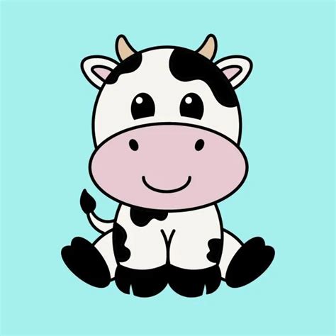 Cute Baby Cow SVG | Cartoon Baby Cow Vector Clip Art | Decal