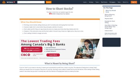 How to Short Stocks: Short Selling & Put Options | WOWA.ca