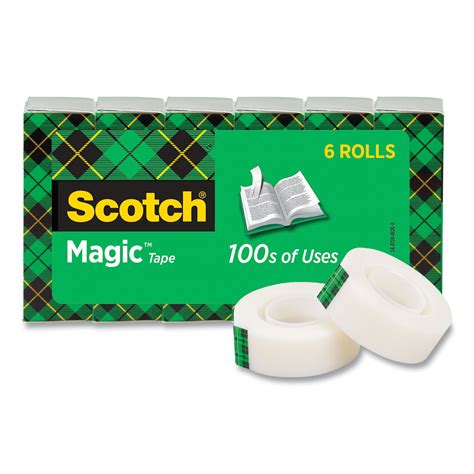 Scotch Magic Tape Refill, 1" Core, 0.75" x 36 yds, Clear, 6/Pack ...