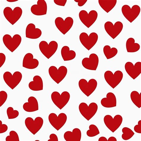 Premium Photo Seamless Pattern Of Red Hearts On White Background