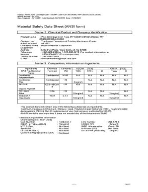 Fillable Online Tompkins Co Material Safety Data Sheet Ansi Form