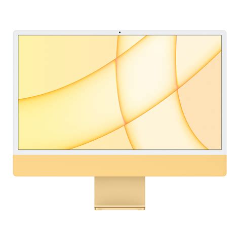 翻新 24 英寸 Imac Apple M1 芯片 配备 8 核中央处理器和 8 核图形处理器 和千兆以太网端口 黄色 教育