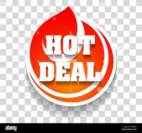 Flaming Hot Deal Icon Or Symbol With Stylized Fire Shadow On A