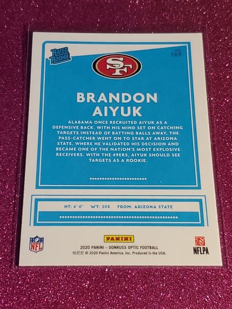 Donruss Optic Brandon Aiyuk Rated Rookie Rc San Francisco