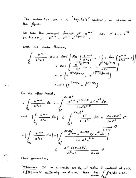 Math 583 A Complex Variables Contour Integration