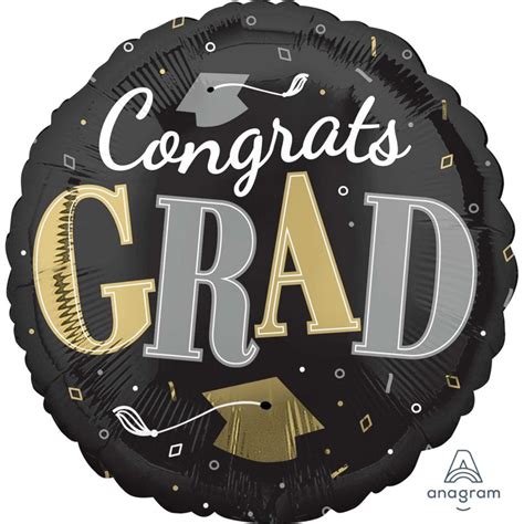 Graduation Congrats Grad Round Foil Balloon 45cm