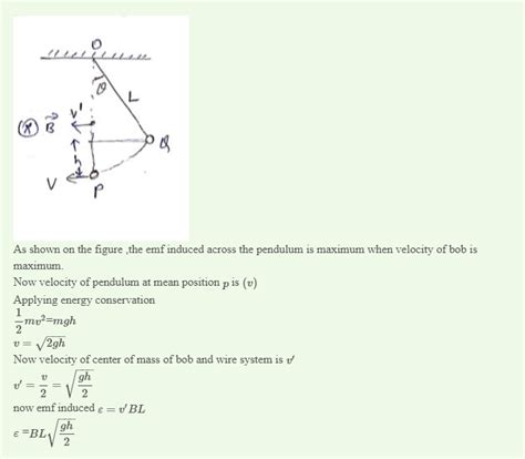 A Simple Pendulum With Bob Of Mass M And Conducting Wire Of Length L