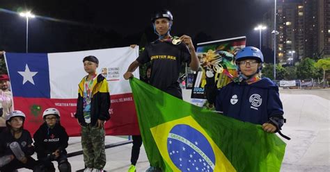 Patinador araucariense é medalha de bronze no Sul Americano de Esportes