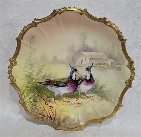 Antique Mr Limoges France Game Bird Plate Hand Painted Artist Signed