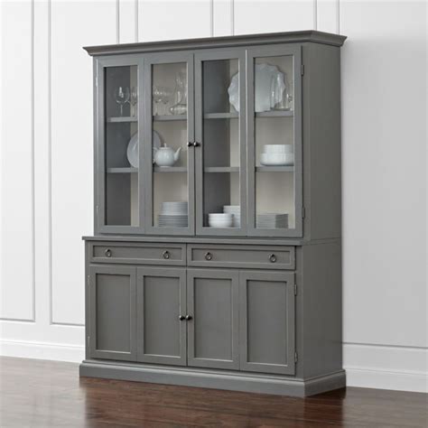 Cameo 2 Piece Grey Glass Door Wall Unit Crate And Barrel