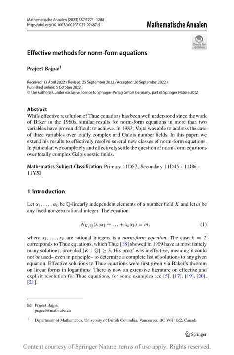 effective methods  norm form equations