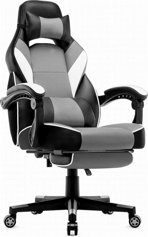 Milo Gaming Rally M1 Gaming Stoel Gamestoel Met Voetensteun Gaming Chair Grijs Bol