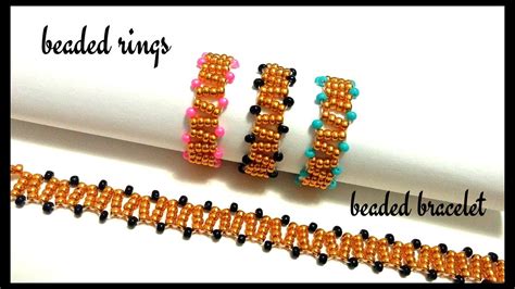 How To Make Beaded Bracelet How To Make Beaded Rings Beginner Beading Tutorial Youtube