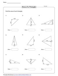 Triangle Area And Perimeter Worksheets - Worksheets For Kindergarten