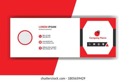 Flat Modern E Mail Signature Templates Stock Vector Royalty Free