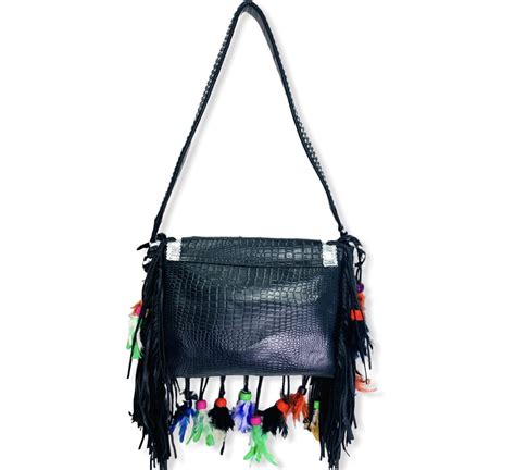 Bolso Bandolera Boho Tribal Indio Negro Barak IBAGS BELTS