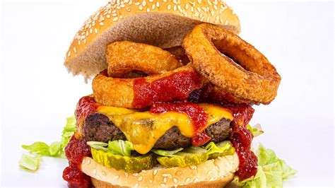 Burgers With Onion Rings Recipe Recipe Rachael Ray Show