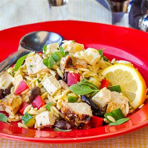 Mediterranean Lemon Chicken Orzo Salad