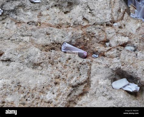 Prayer Notes In The Western Or Wailing Wall In The City Of Jerusalem