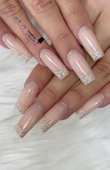 Glitter Nails To Bright Up The Season Silver Glitter French Twist Mani