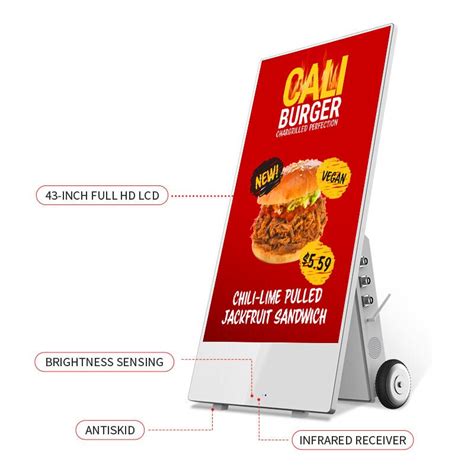 Inch Portable Battery Powered Outdoor Digital Signage Poster