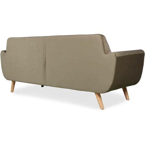 Canapé scandinave 3 places Danube Velours Taupe