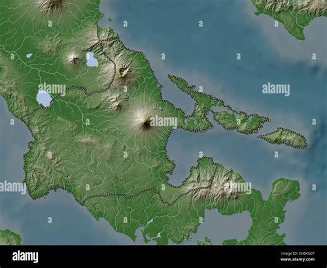 Albay Province Of Philippines Elevation Map Colored In Wiki Style