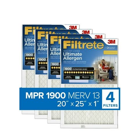 Filtrete 20x25x1, Healthy Living Ultimate Allergen Reduction HVAC ...