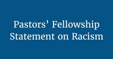 Pastors’ Fellowship Statement On Racism Truth Matters