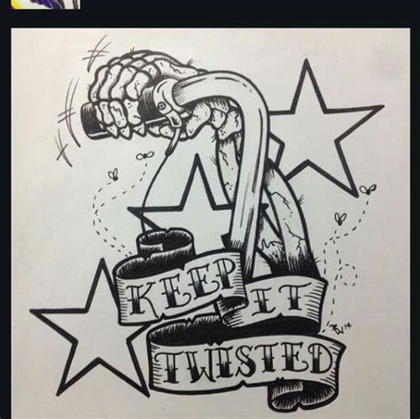 Keep It Twisted Tattoo Stencil Ink Drawing Of Hammer And Stars