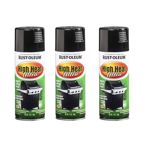 Buy Rust Oleum 241169 3pk High Heat Ultra Spray Paint 12 Oz Black 3 Pack Online At Desertcart Uae