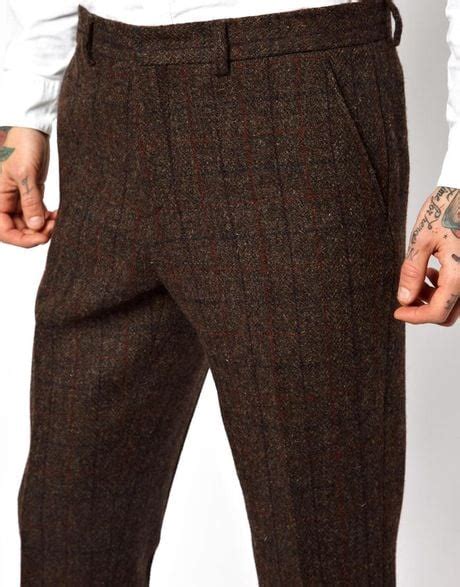 Asos Slim Fit Suit Trousers In Harris Tweed In Brown For Men Lyst