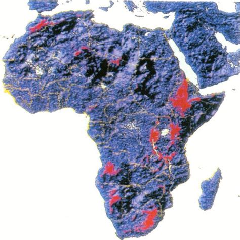 Highlands of Africa. Areas over 1500 m are shown in red (excluding... | Download Scientific Diagram