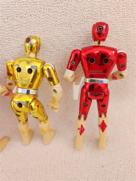 1995 Bandai Power Rangers Metallic Action Figures Red Pink Yellow