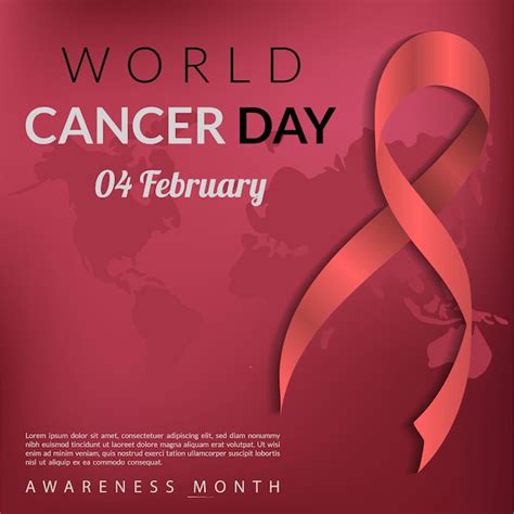 Premium Vector World Cancer Day Poster Background Awareness Month