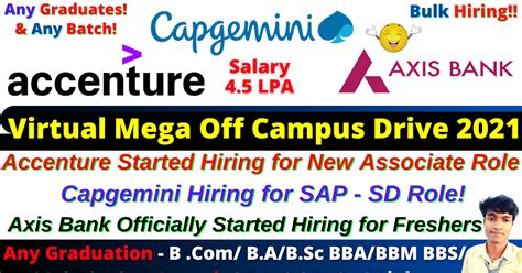 Capgemini Off Campus Drive 2021 Freshers SAP MM Any Graduate