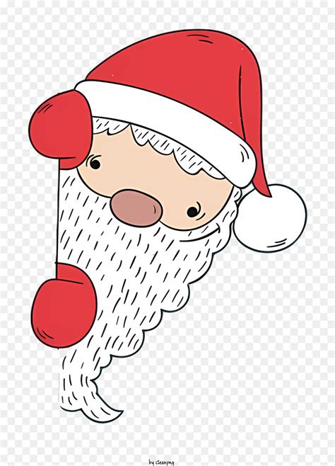 Personagem De Desenho Animado Papai Noel Hat Barba Vermelha E Branca