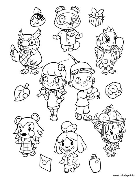 Coloriage Animal Crossing New Horizons Dessin Animal Crossing à Imprimer