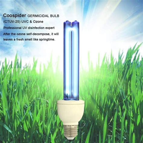 Uv Germicidal Lamp Uvc With Ozone Light Bulb E W V Covers Up To