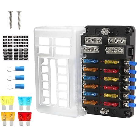 Amazon PSEQT 12 Way Blade Fuse Block With Negative Bus ATC ATO