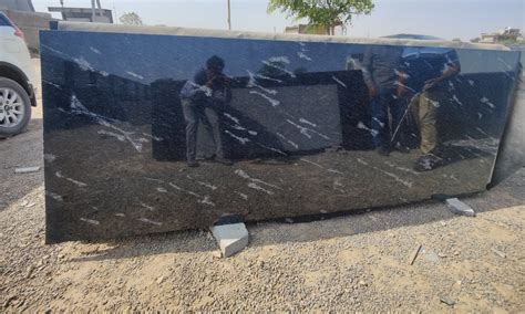 Polished Big Slab Fish Black Granite For Countertops Thickness