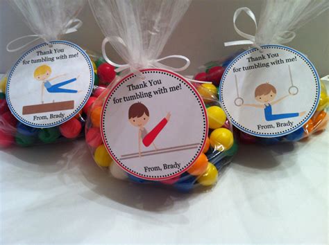 Boy Gymnastics Party Favor Bags | sweetdesignsbyregan