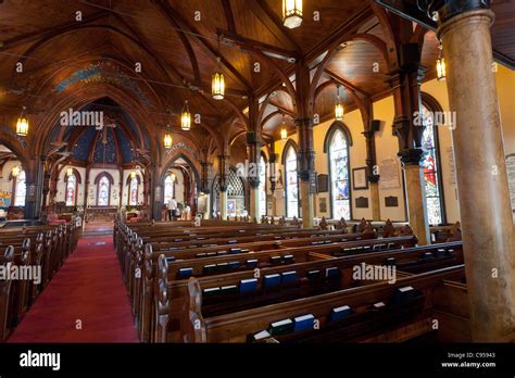 Interior Pews And Pillars Of St Johns Anglican Church The Rich