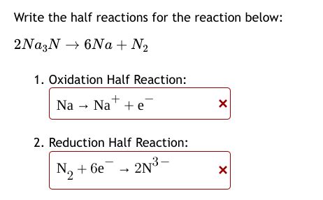 Write The Half Reactions For The Reaction Chegg