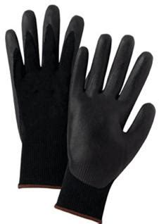 Unisex Black PU Coated Hand Glove PU Coated Gloves For Industrial At