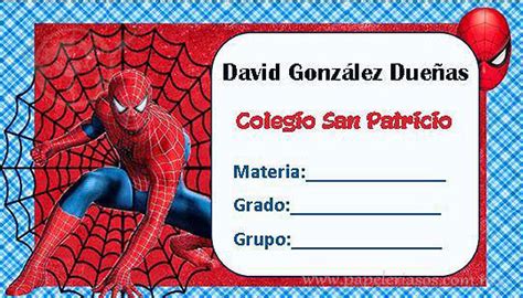 Introducir 97 Imagen Etiquetas Escolares Spiderman Para Imprimir