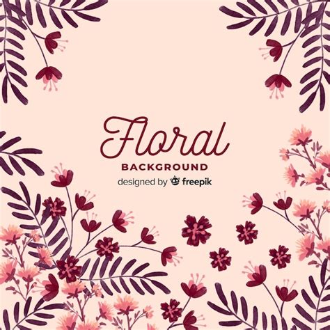 Fondo Floral Dibujado A Mano Vector Gratis