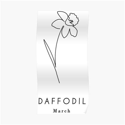 Minimalist March Birth Flower Poster For Sale By Ciaraprints Redbubble