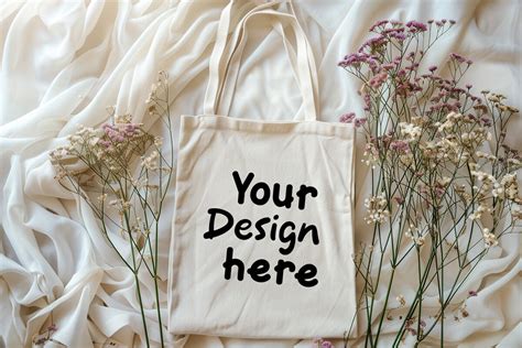 Natural Canvas Tote Bag Mockup Graphic By Mockupshouse · Creative Fabrica